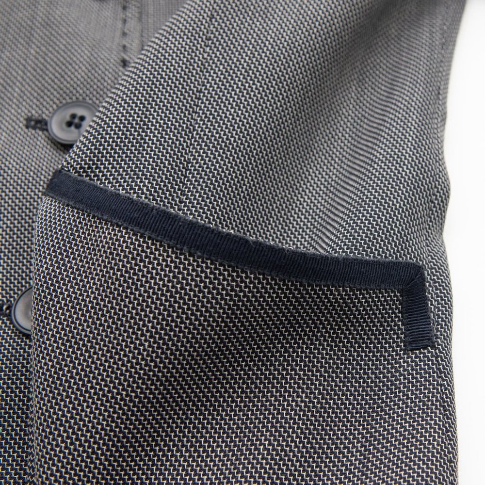 Max Mara Wool Blazer 100% Virgin Wool 3 Button Black White Navy Blue Size 10 - Picture 3 of 10